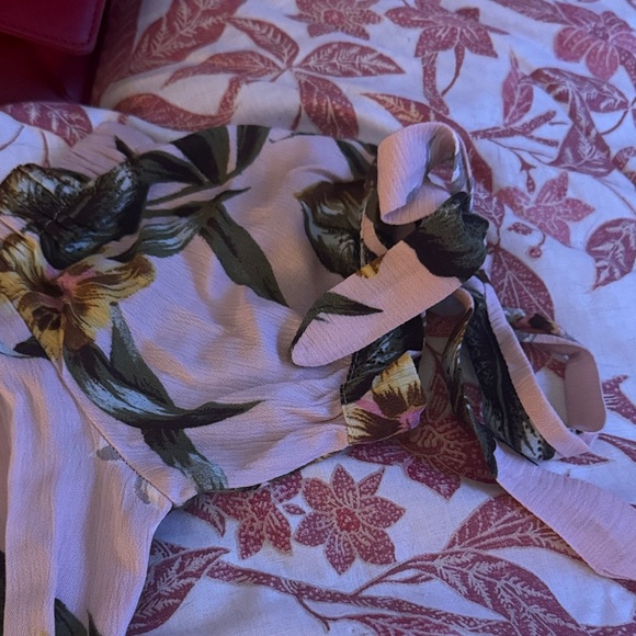 Band of Gypsies Floral Off-Shoulder Maxi Dress - Pink and Green - Picture 2 of 4